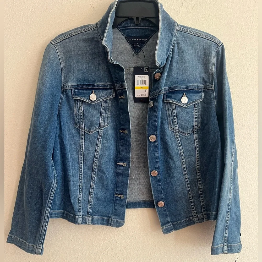NWT $99.50 Tommy Hilfiger Blue Denim Jean Jacket Size M - Picture 6 of 7